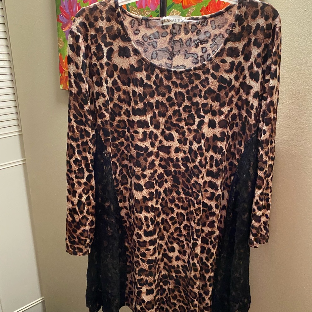 Larace long sleeve shirt 4xl leopard print